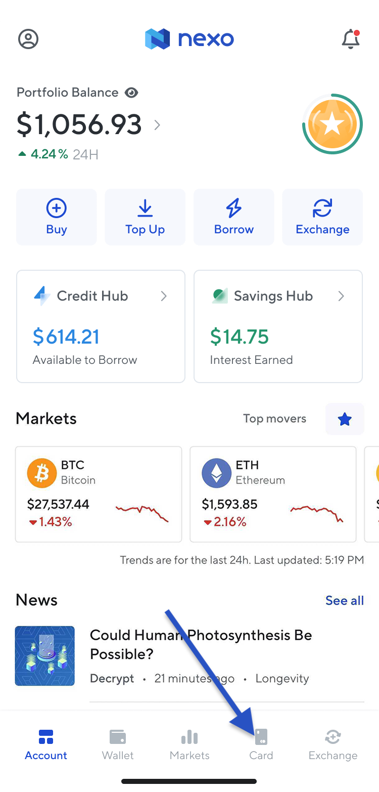 How can I freeze/unfreeze my Nexo Card? • Nexo
