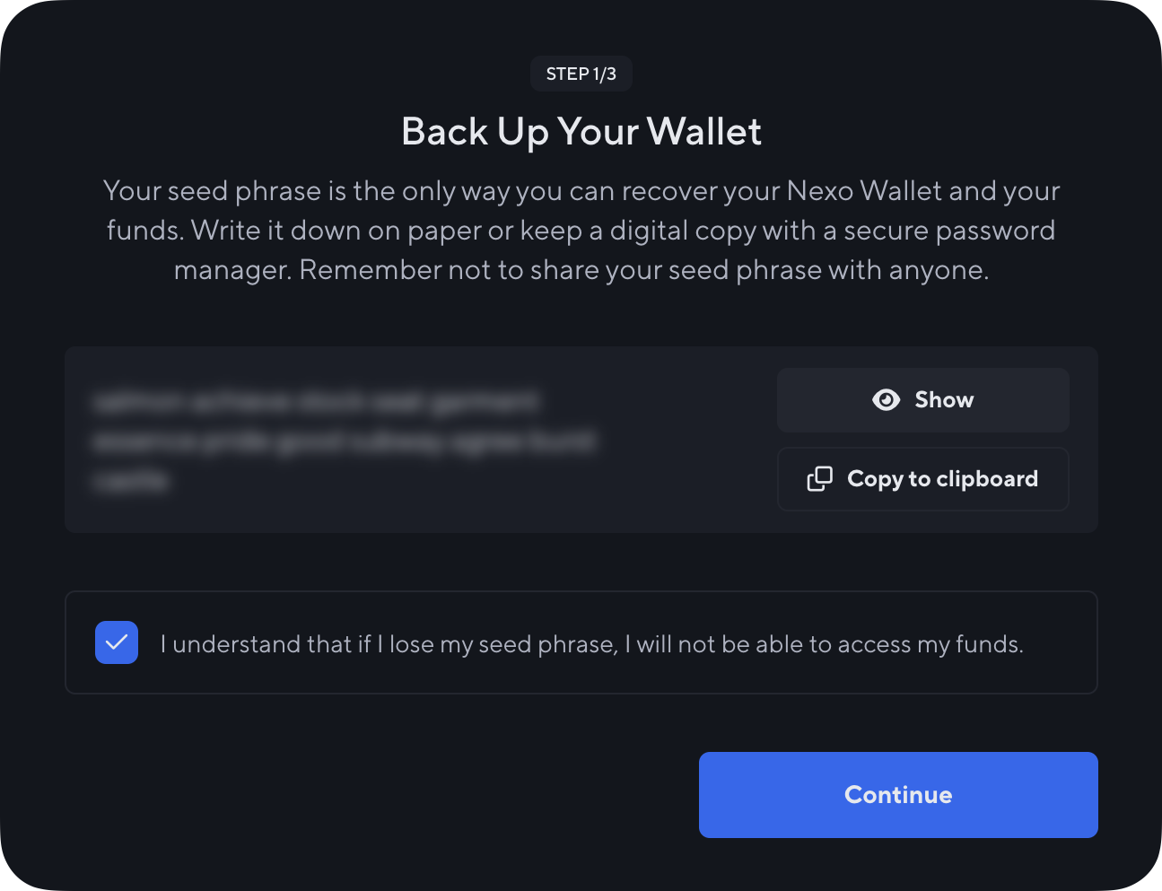 How to create a crypto non-custodial Nexo Wallet and Identity • Nexo