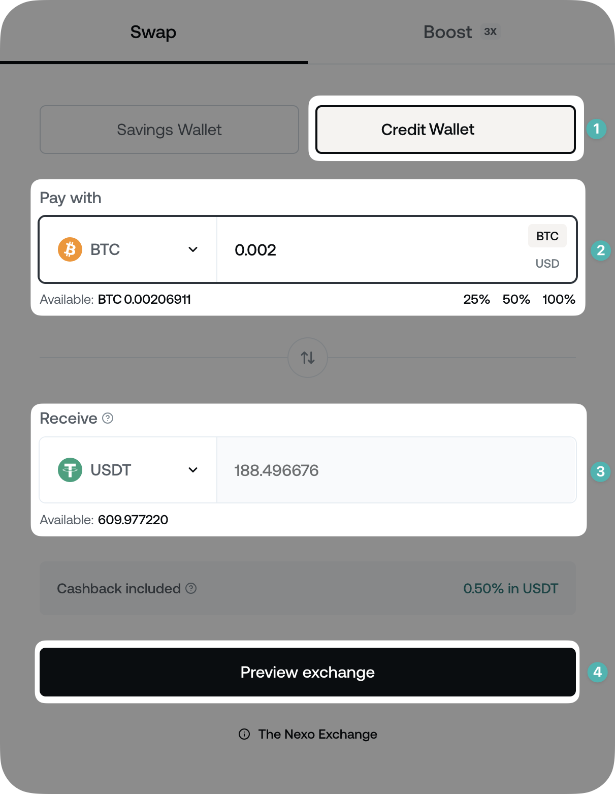 How to exchange your collateral for other assets - Explained • Nexo