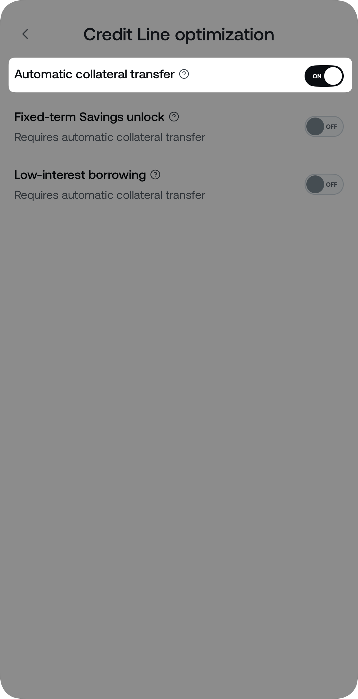 Automatic collateral transfer • Nexo