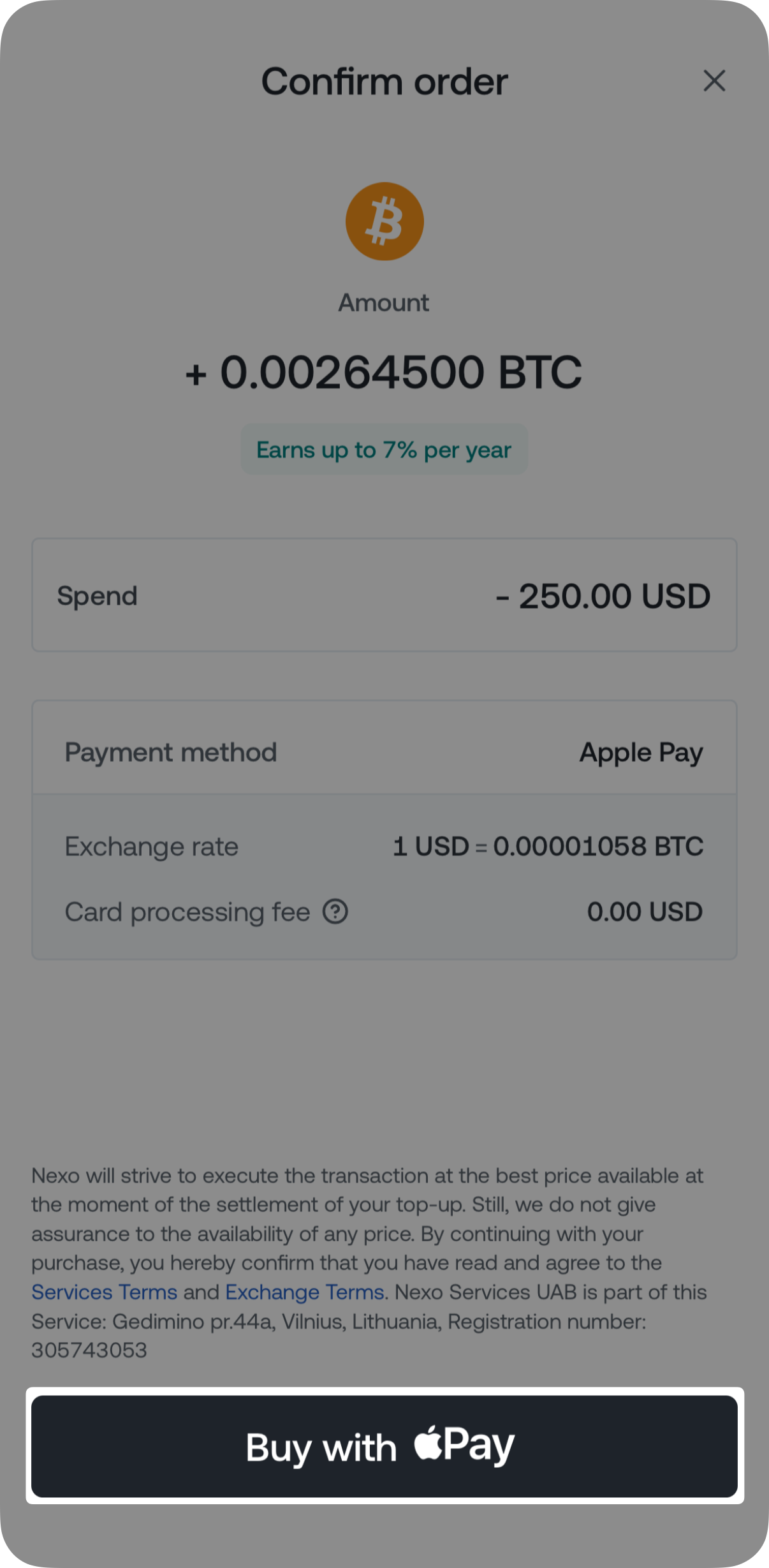 How to buy crypto with a card saved in your Apple/Google Wallet • Nexo