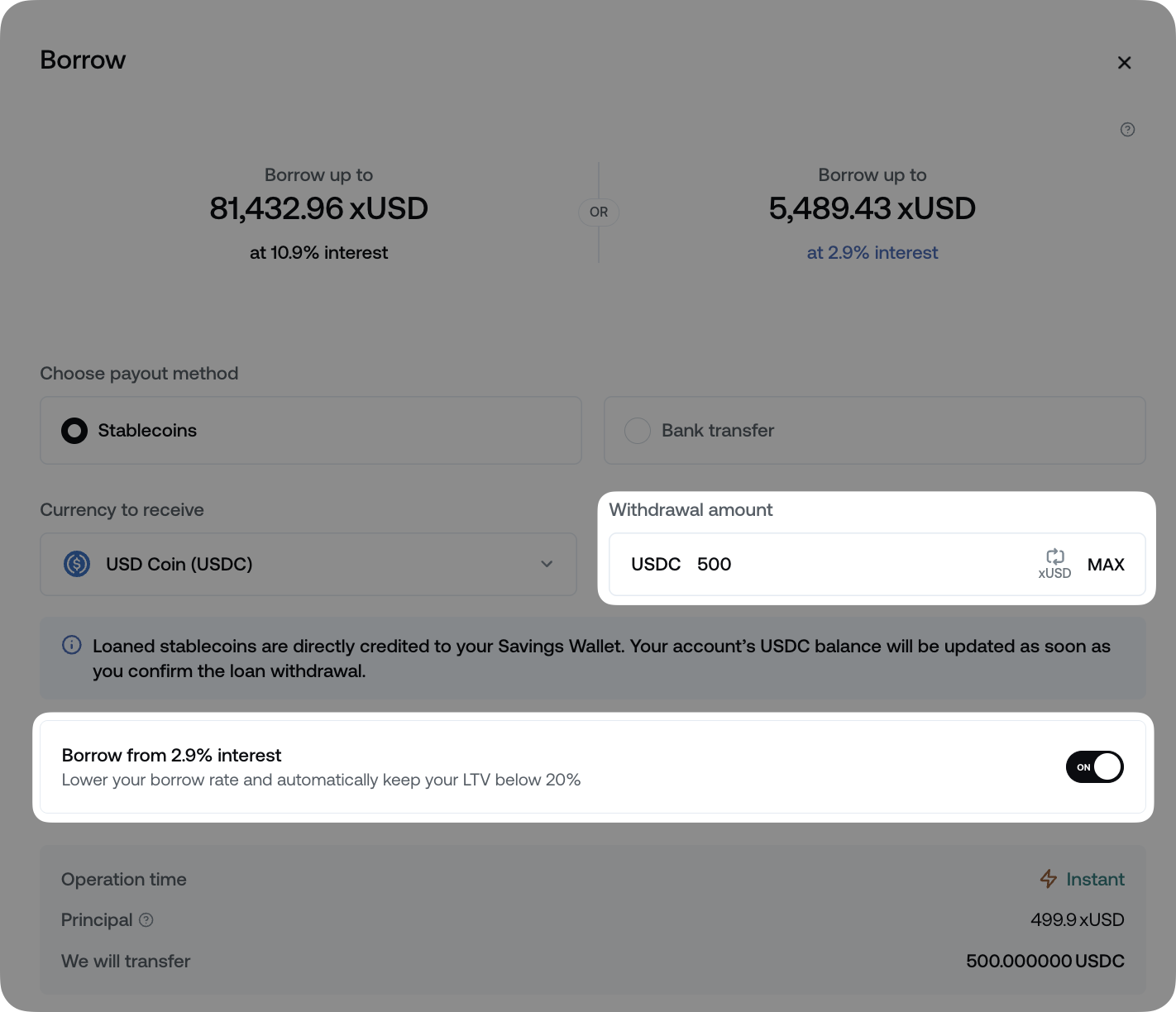 How to take out a loan in stablecoins • Nexo