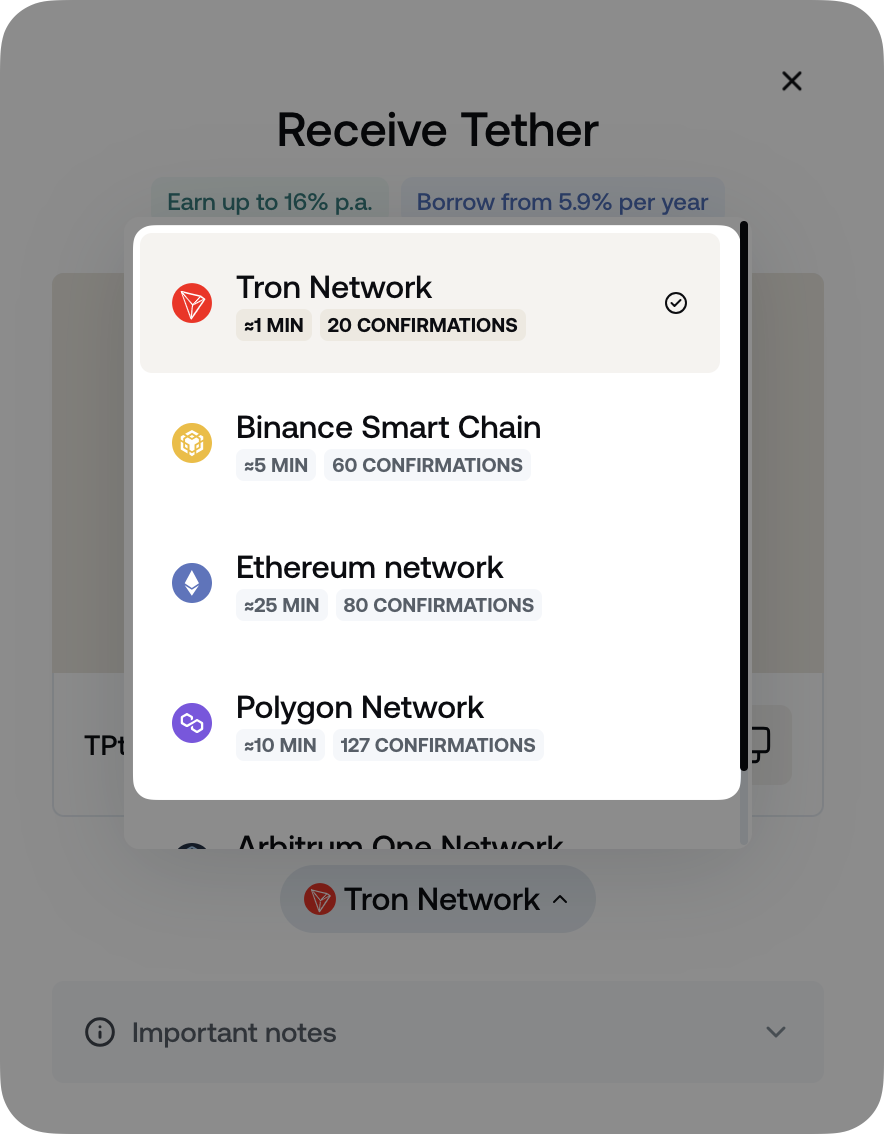 Processing time of cryptocurrency top-ups (blockchain confirmations) • Nexo