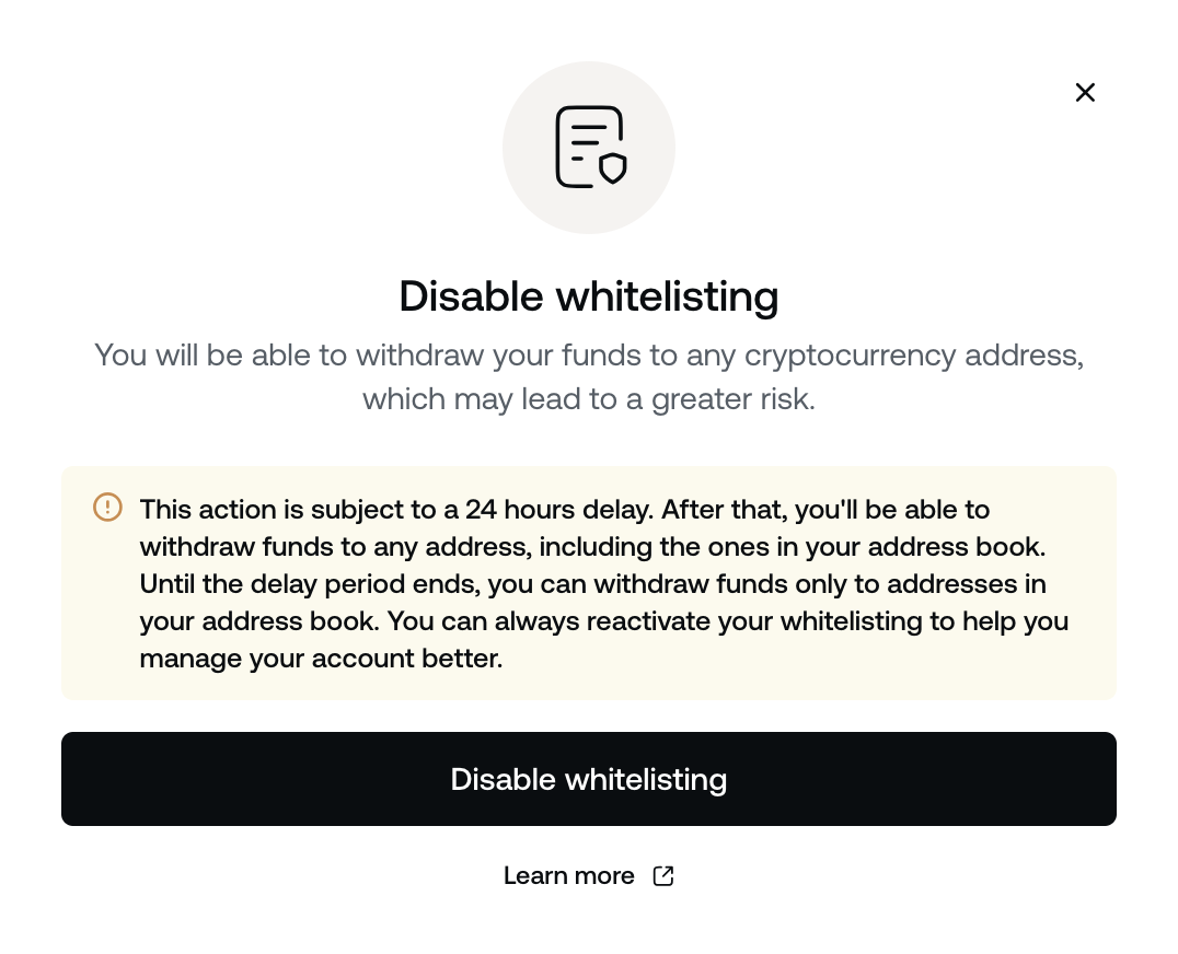 Address book and Whitelisting еxplained • Nexo