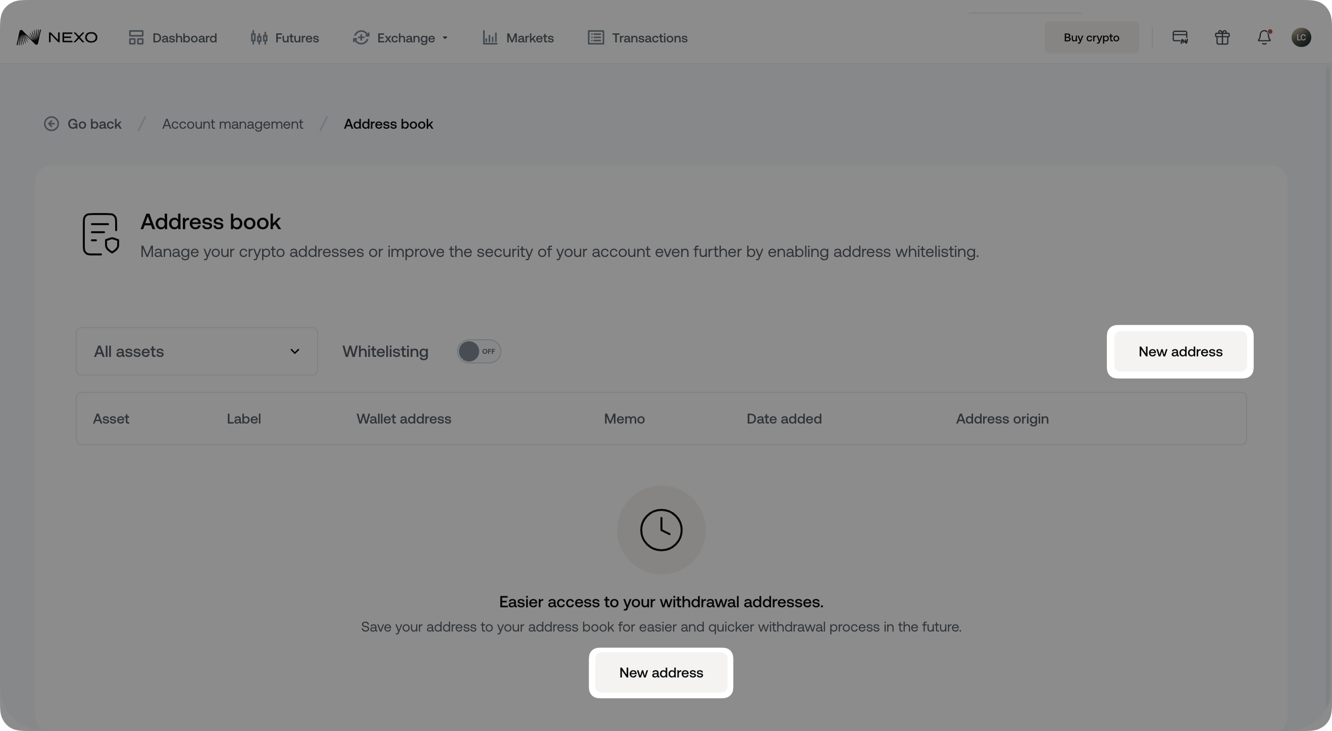 Address book and Whitelisting еxplained • Nexo