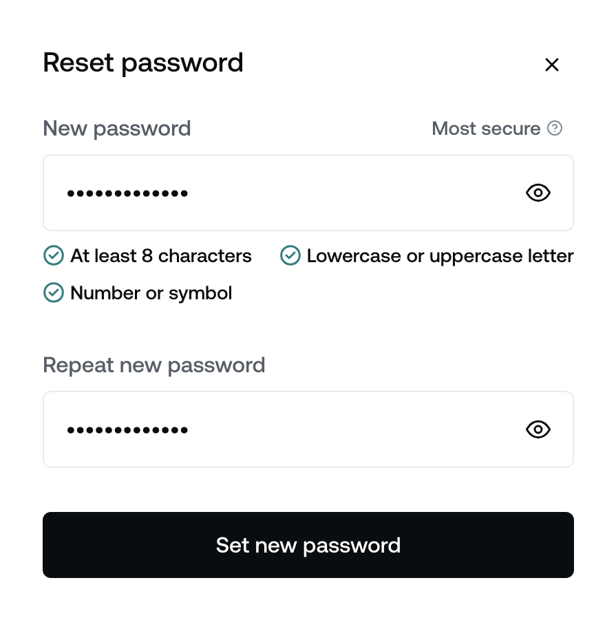 How do I reset/change my password • Nexo