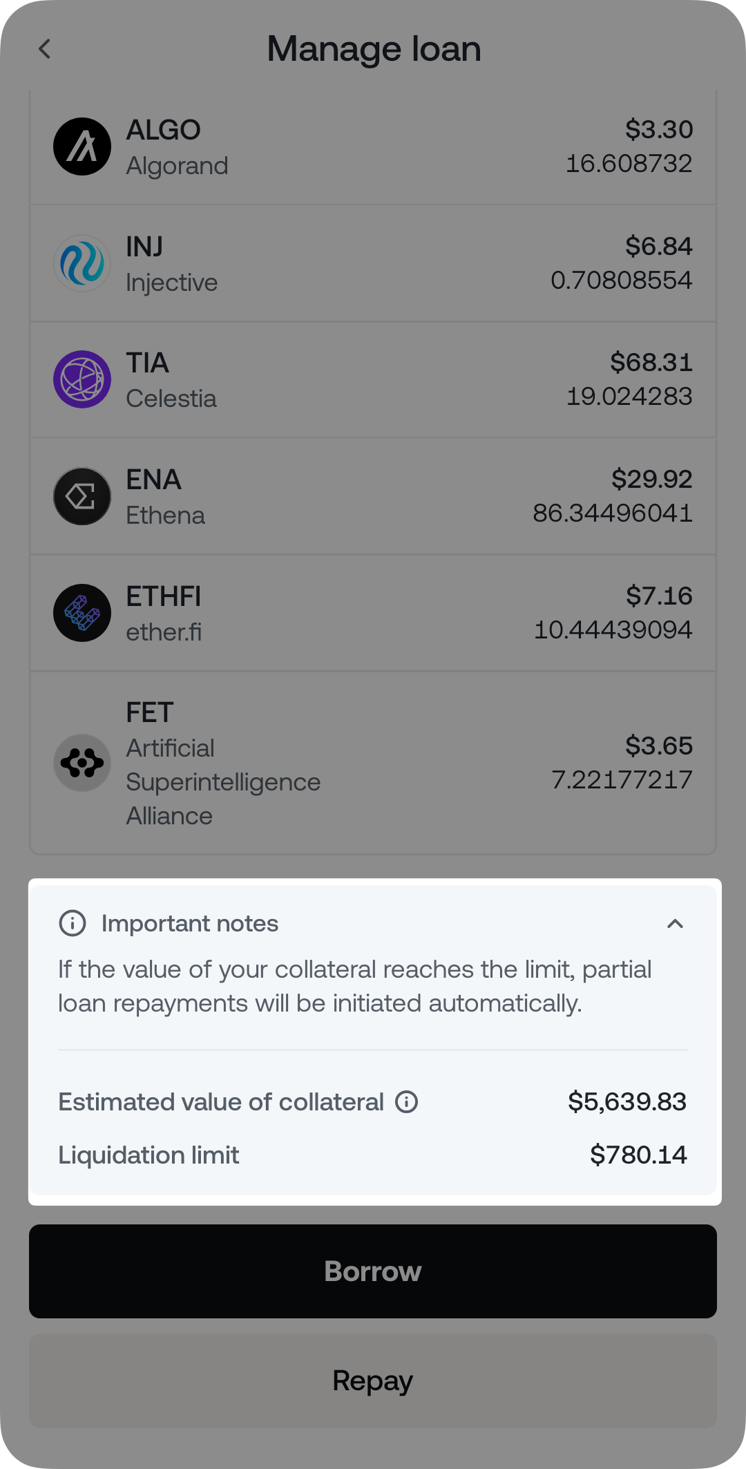 Loan repayments & Automatic loan repayments • Nexo