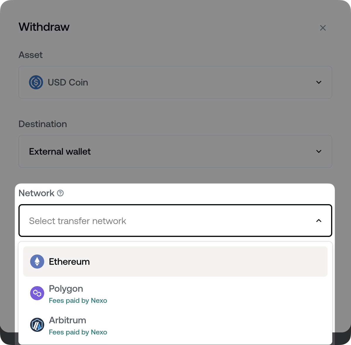 How do I withdraw the crypto assets I have stored at Nexo • Nexo