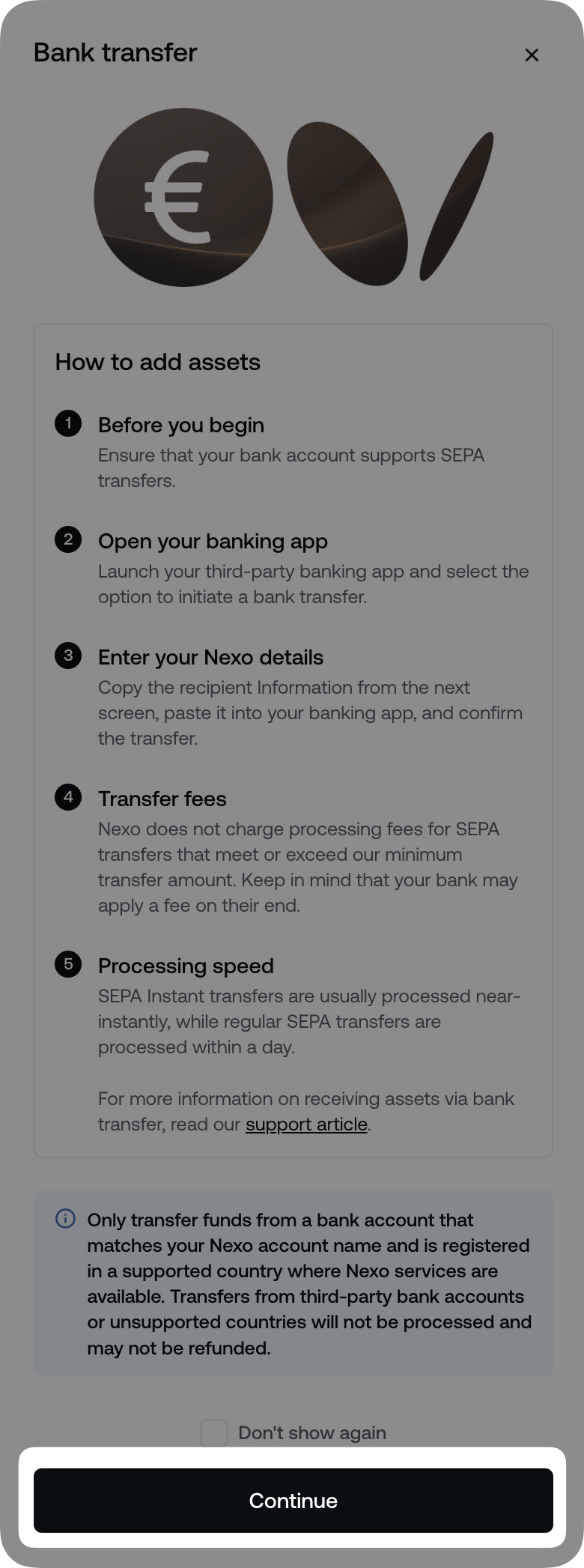How to transfer EUR, GBP, and USD to Nexo • Nexo