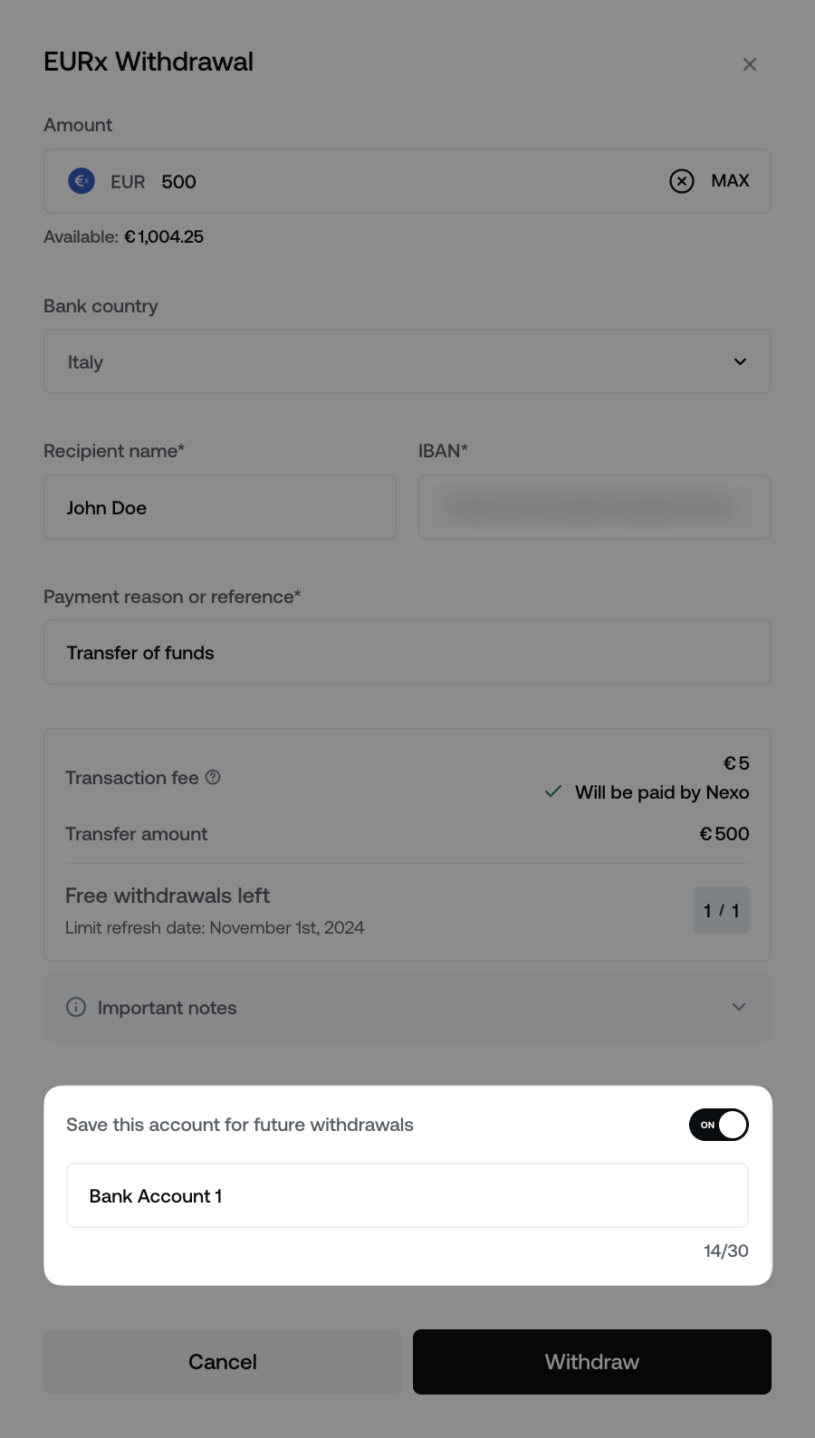 How do I withdraw EURx, GBPx, and USDx from my Nexo account • Nexo