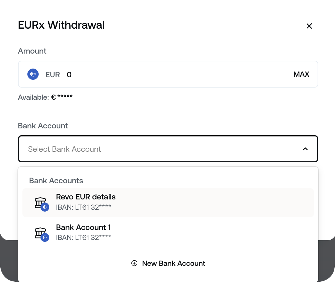 How do I withdraw EURx, GBPx, and USDx from my Nexo account • Nexo