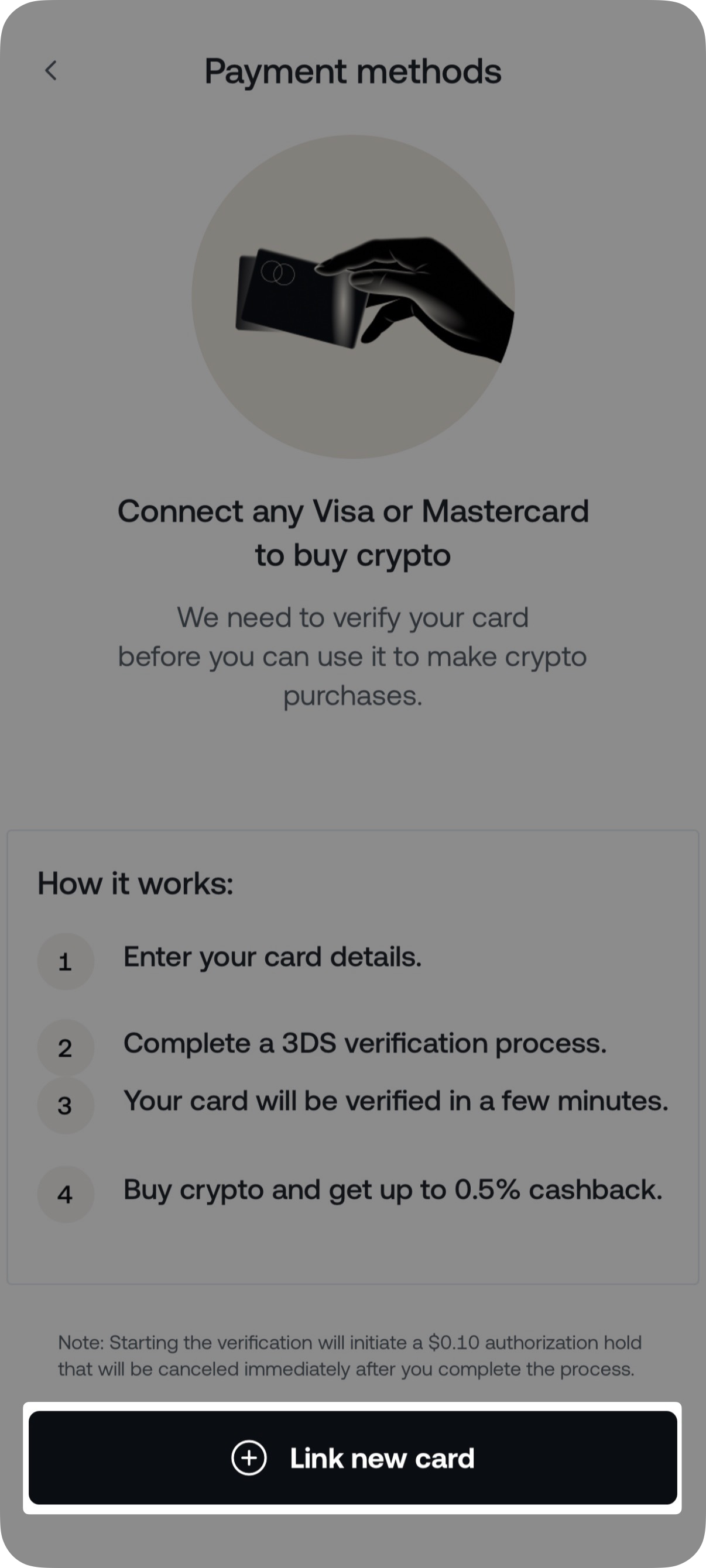 How to link your credit/debit card • Nexo
