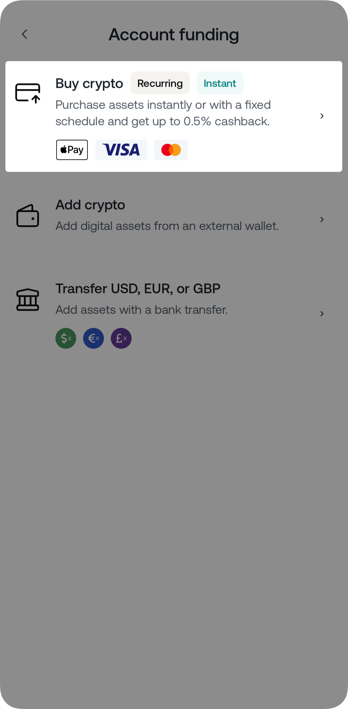 How to buy cryptocurrency and FIATx assets with your debit/credit card •  Nexo