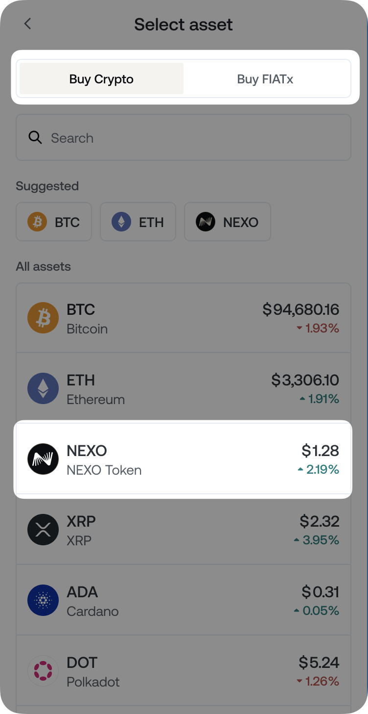 How to buy cryptocurrency and FIATx assets with your debit/credit card •  Nexo
