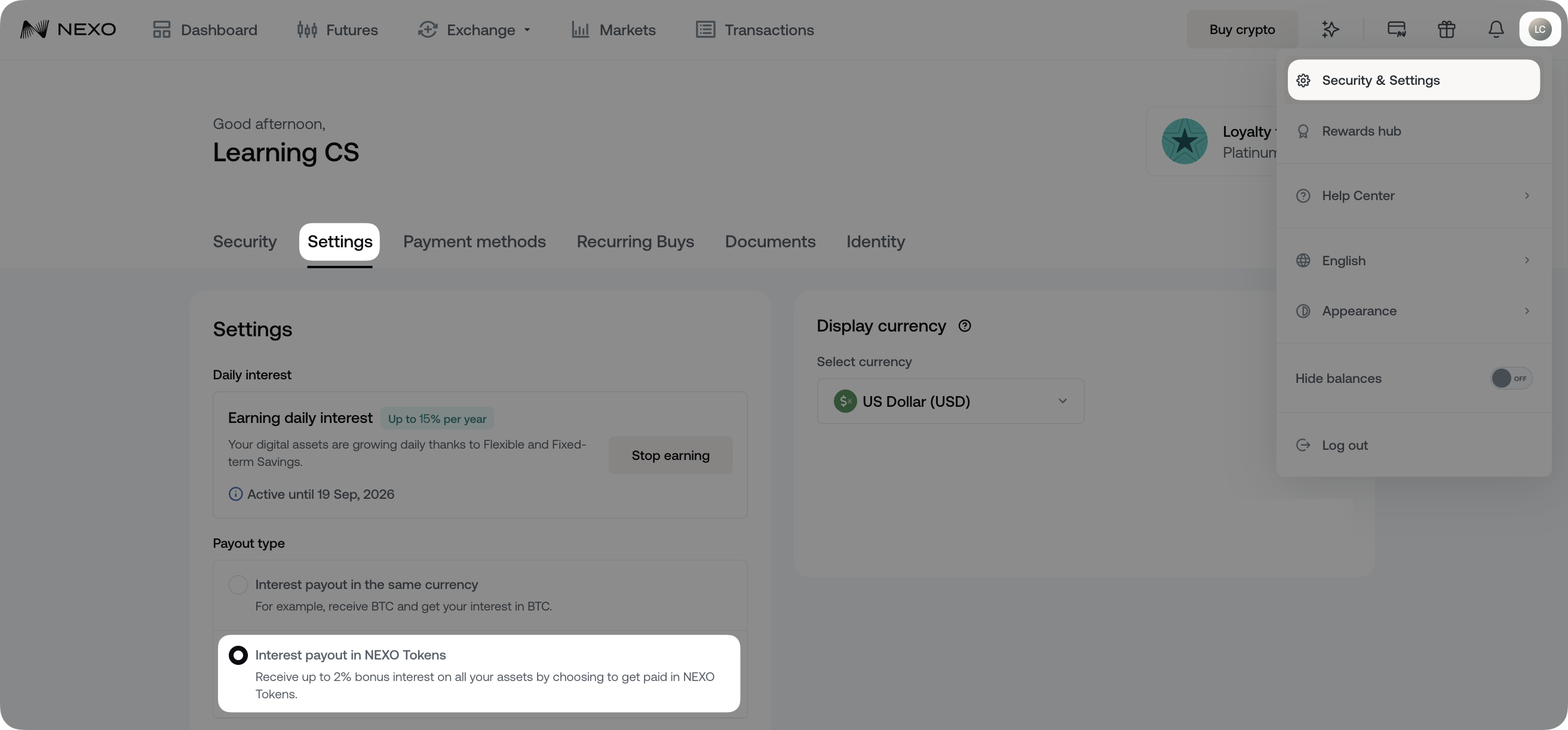 How to earn interest with Flexible Savings • Nexo