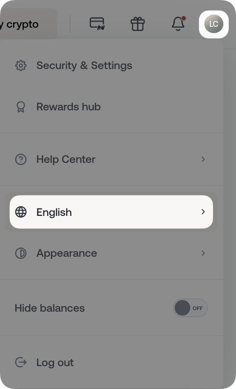 How can I change the language of my account • Nexo